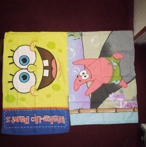 Vintage lot of 2 SpongeBob SquarePants & Patrick Starfish pillow cases